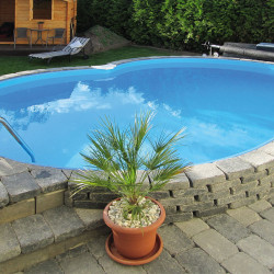 Åttaformad pool 360x625 cm